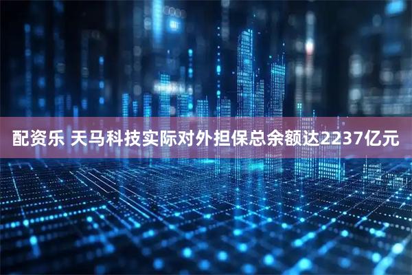 配资乐 天马科技实际对外担保总余额达2237亿元